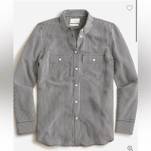 J Crew Classic-fit silk shirt in stripe